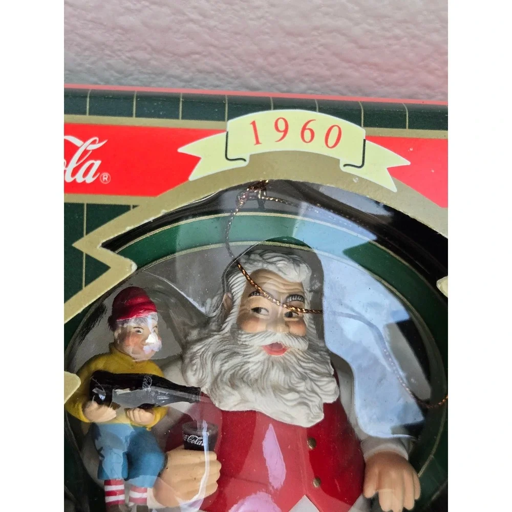 Coca-Cola Trim A Tree 1960 Busy Man's Pause Santa Ornament Haddon Sundblom